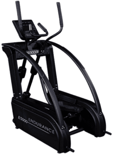 Elliptical machine with digital display and handlebars.