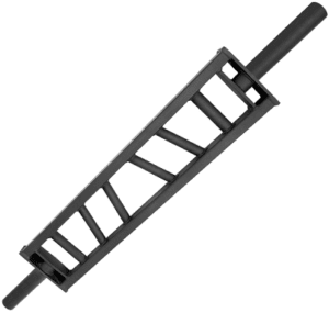 Black multi-grip barbell for strength training.