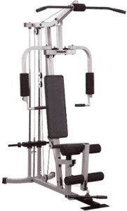 Home gym equipment with multiple exercise options.