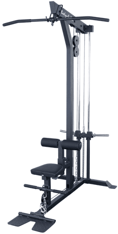 Home gym lat pulldown machine isolated.