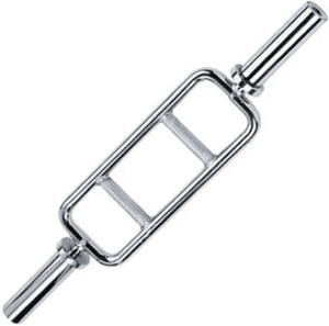 Chrome tricep bar with parallel grips.