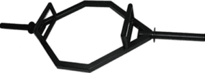Hexagonal trap bar for weightlifting exercises.