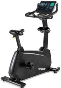 Exercise bike with digital display screen.