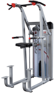 Gym dip and pull-up assist machine.