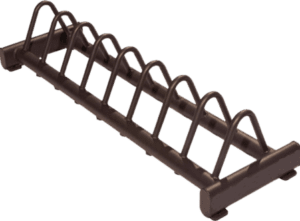 Black metal bike rack on dark background.