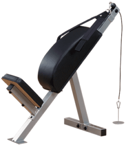 Incline bench with pulley for exercises.