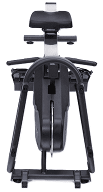 Modern rowing machine with digital monitor and adjustable footrests.