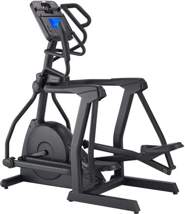 Elliptical machine with digital display screen.