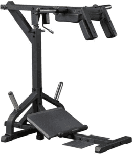 Gym hyperextension machine for back exercises.