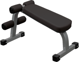 Workout bench with padded rollers on sides.