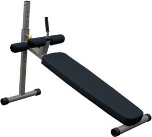 Incline workout bench with adjustable settings.
