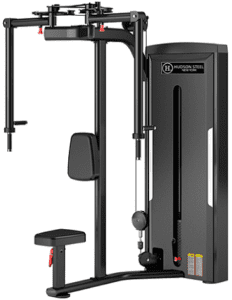 Gym machine for upper body workouts.