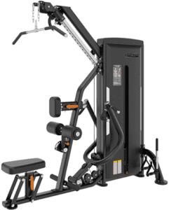 Multifunctional gym machine with weight stack.