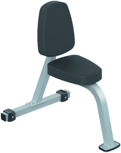 Gym workout bench with black padding.