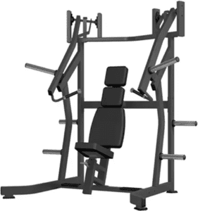 Weightlifting machine with adjustable bench.