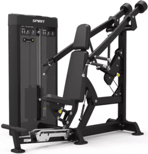 Gym weight machine for shoulder exercises.