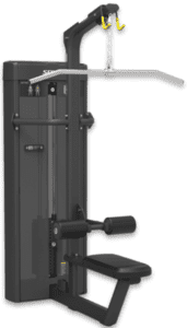 Lat pulldown gym machine with seat.