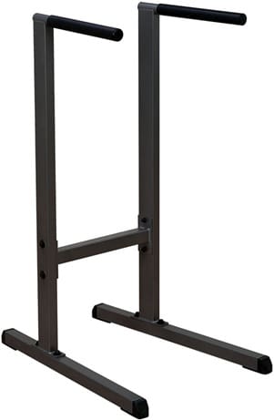 Black metal parallel bars for exercise.