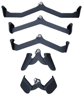 Set of black wall-mounted bike hooks in different styles.