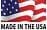 American flag with "Made in the USA.