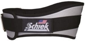 Weightlifting belt with logo and flag.