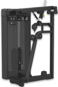 Gym equipment: triceps extension machine.
