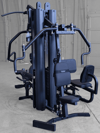 Multi-station gym equipment for full-body workouts.