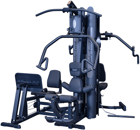 Multi-station gym equipment for full-body workouts.
