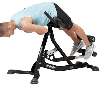 Compact glute ham developer for lower body workouts.