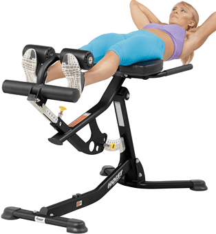 Compact glute ham developer for lower body workouts.