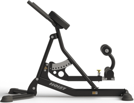 Compact glute ham developer for lower body workouts.