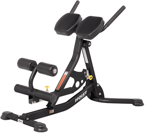 Compact glute ham developer for lower body workouts.