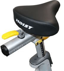 Close-up of a HOIST branded adjustable seat mechanism.