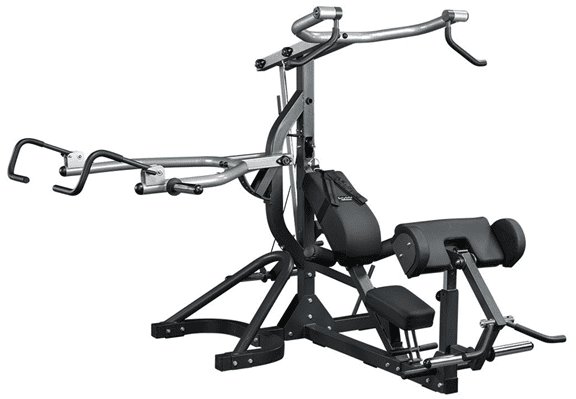 Home gym exercise machine on white background.