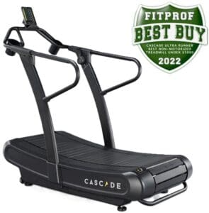 Curved treadmill by LifeCore with a 'Best Buy 2022' badge.