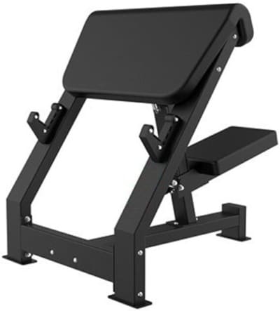 Adjustable weight bench with sturdy support structure.