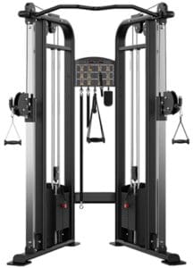 Dual cable exercise machine for strength training.