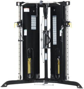 Dual cable machine for versatile strength training.
