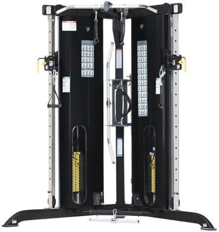 Dual cable machine for versatile strength training.